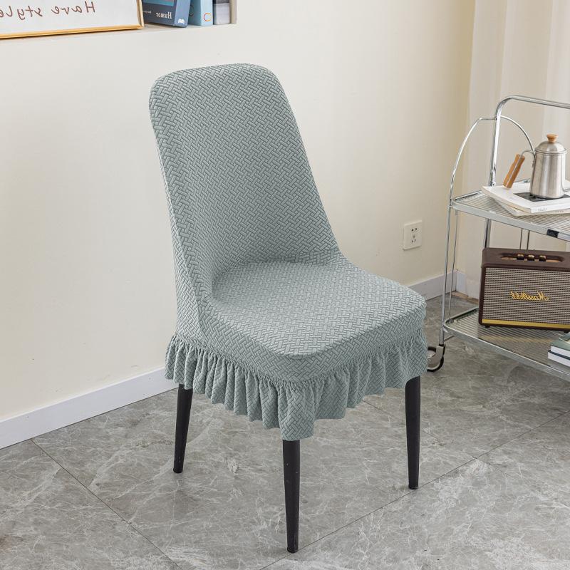 Jacquard Polar Fleece Chair Cover Thickened One-piece Elastic Hotel Restaurant Home Chair Cover Anti-fouling Stool Cover