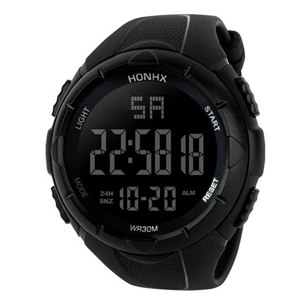 Luxury Analog Men Digital Military Army Sport Led Waterproof Watch Wrist Black