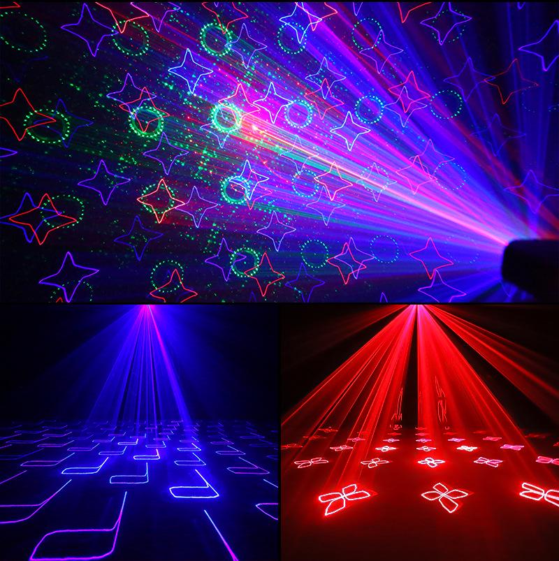 Double Projection Laser Light: Full-Color Animation Christmas, KTV, and Stage Strobe Light with Sound Control