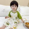 Pure Cotton Short-Sleeve Summer Pajamas for Baby Boys and Girls, Lightweight One-Piece Homewear
