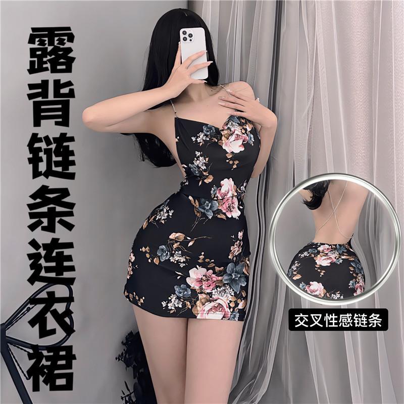 Sexy lingerie sexy temptation hip wrap secretary suspender skirt passion cross halter skirt live streaming host uniform