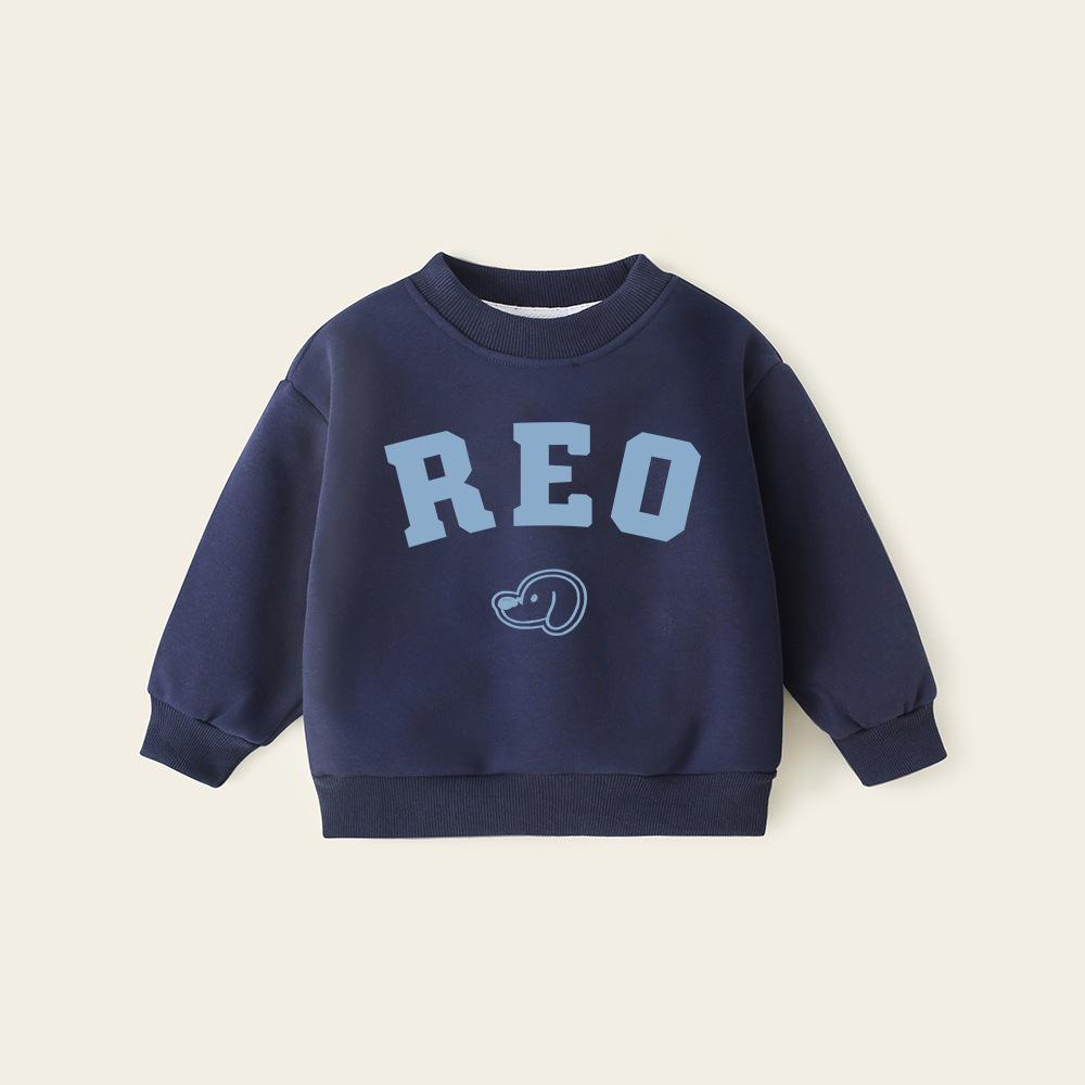 

Boys Letter Print Fleece-Lined Sweatshirt: Stylish Spring & Autumn Wear for Toddlers and Kids (2025 New Style) 130 cm