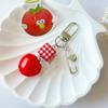 Fruit Phone Chain Keychain Sweet Red Apple Keyring Heart Jewelry Backpack Pendant Diy Accessories