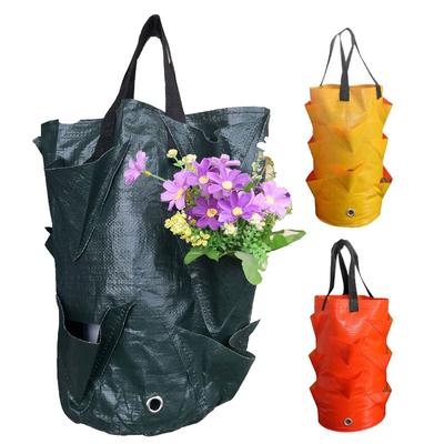3 Gallon PE Fabric Strawberry Planter Grow Bag Planter Pots Garden Wall Hanging Flower Outdoor  Tomato Container