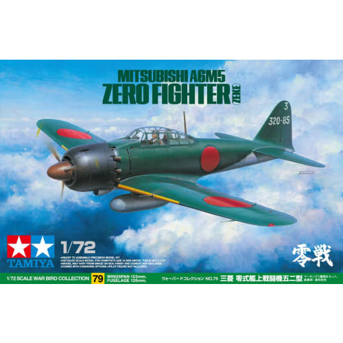 Tamiya 1/72 Warbird Collection No.79 Japanese Navy Mitsubishi Zero Type Carrier Fighter Type 52 Plastic Model 60779