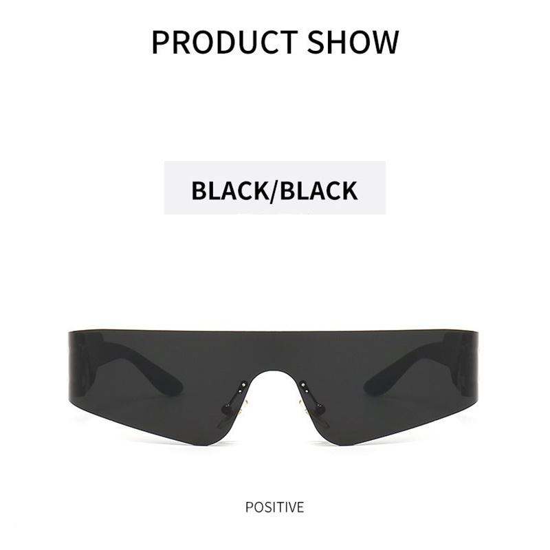 Y2K Wrap Around Solbriller For Kvinner Menn Trendy Rammeløse Futuristiske Nyanser