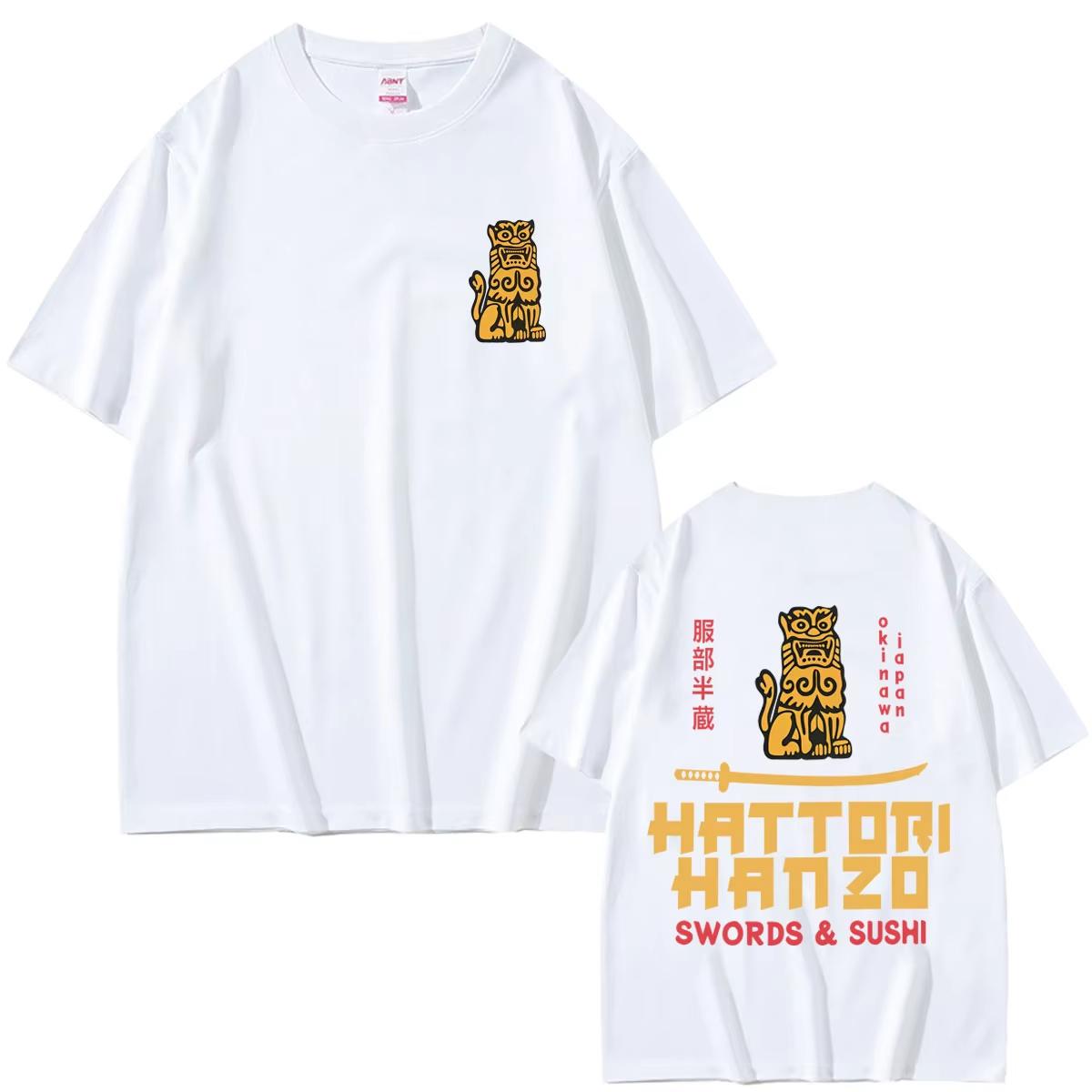 Quentin Tarantino Movie Kill Bill Hattori Hanzo RED Swords and Sushi Okinawa Japan T Shirts Men Women Casual Oversized T-shirts S разноцветный
