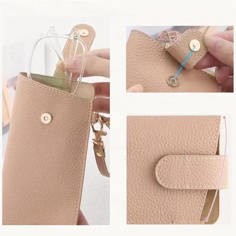 Wiszące etui na okulary Miękka skórzana torba do przechowywania okularów przeciwsłonecznych Przenośne wiszące etui kieszonkowe Smukła saszetka podróżna na okulary przeciwsłoneczne Damskie