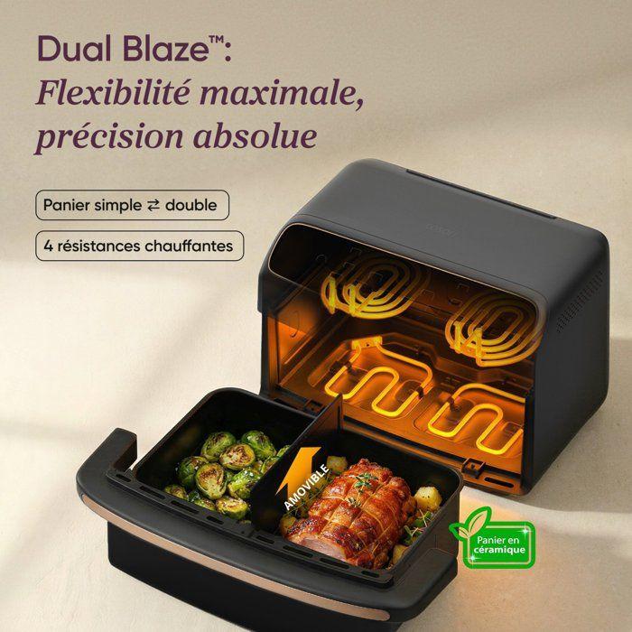 Friteuse sans huile COSORI - Air Fryer Dual Blaze Twinfry Compact - Capacité 8,6L - 2700 W - Noir