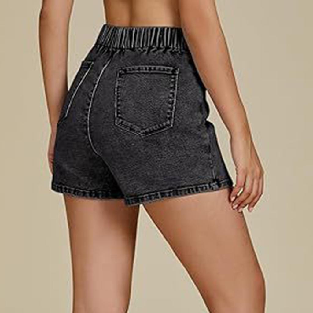 High Waist Denim Skort for Women Casual Asymmetric Wrap Front Design Comfortable Stretchy Fabric Shorts Skirt
