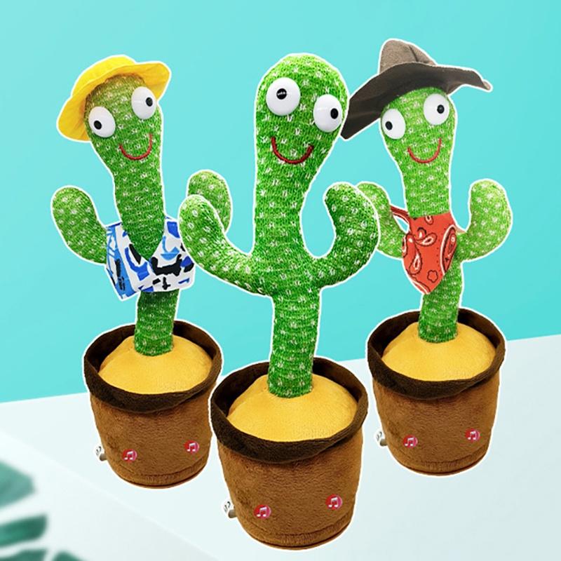 Brinquedo Cacto Dançarino Com Canto e Dança Planta de Pelúcia Interativa
