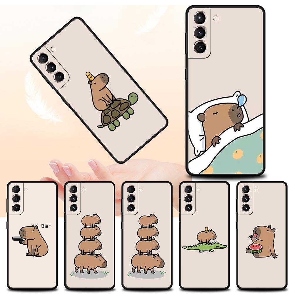 Süße Capybara Handyhülle für Samsung Galaxy S24 S23 S22 Ultra S20 S21 FE 5G S10 S9 Plus S10E S8 S7 Edge Weiche Silikonhülle