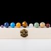 Natural Crystal 9 Planets Ball Solar Sun System Rock Quartz Stones with Wooden Box  Quartz Stones Beads Desktop Decoration