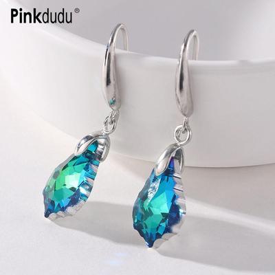 Mode Einfache Kristall Wasser Tropfen Kristall Ohrringe Barock Maple Leaf Ohrringe für Frauen Mädchen PD428