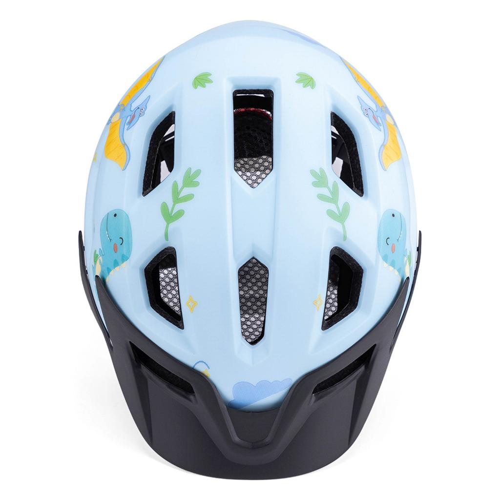 Children's Mtb Bike Helmet With Removable Visor 52-56 Cm - Light Blue