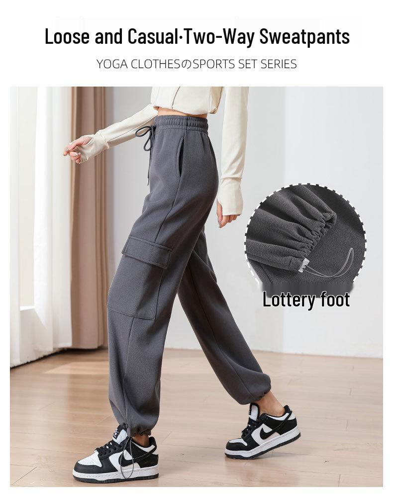 2024 Women's Outdoor Sportswear Set: Casual Gym Yoga Jacket & Loose Cargo Pants