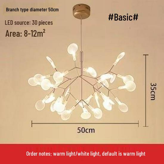 Nordic Minimalist Firefly Branch Chandelier for Restaurant, Hotel, and Villa