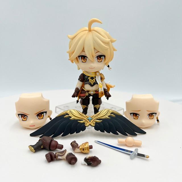 18cm Genshin Traveler /Lumine Anime Figure Genshin Impact Aether Action Figure Venti /Klee /Qiqi Figure Collectible Doll Toy