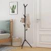Clothes and Hats Rack Floor To Floor Bedroom Coat Hook Tree Hanger -Multi-hook Floor Vertical Coat Rack with Movable and Conve