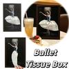 Wooden Desktop Ballet Tissue Box Elegant Design Napkin Holder Wooden Tissue Box  Home Decor