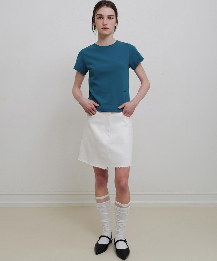 Annies Cotton Twill Mini Skirt (Ivory)