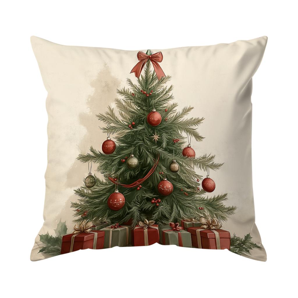 Vintage Style Christmas Pillowcase Printed Polyester 40/45/50cm Throw Pillowcover Decorative Sofa Cushion Pillowslip Home Decor