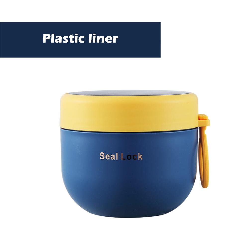 

600 мл мини-термальный ланч-бокс, пищевой контейнер с ложкой, нержавеющая сталь, вакуумная чашка, суповая чашка, изолированный ланч-бокс для школьника