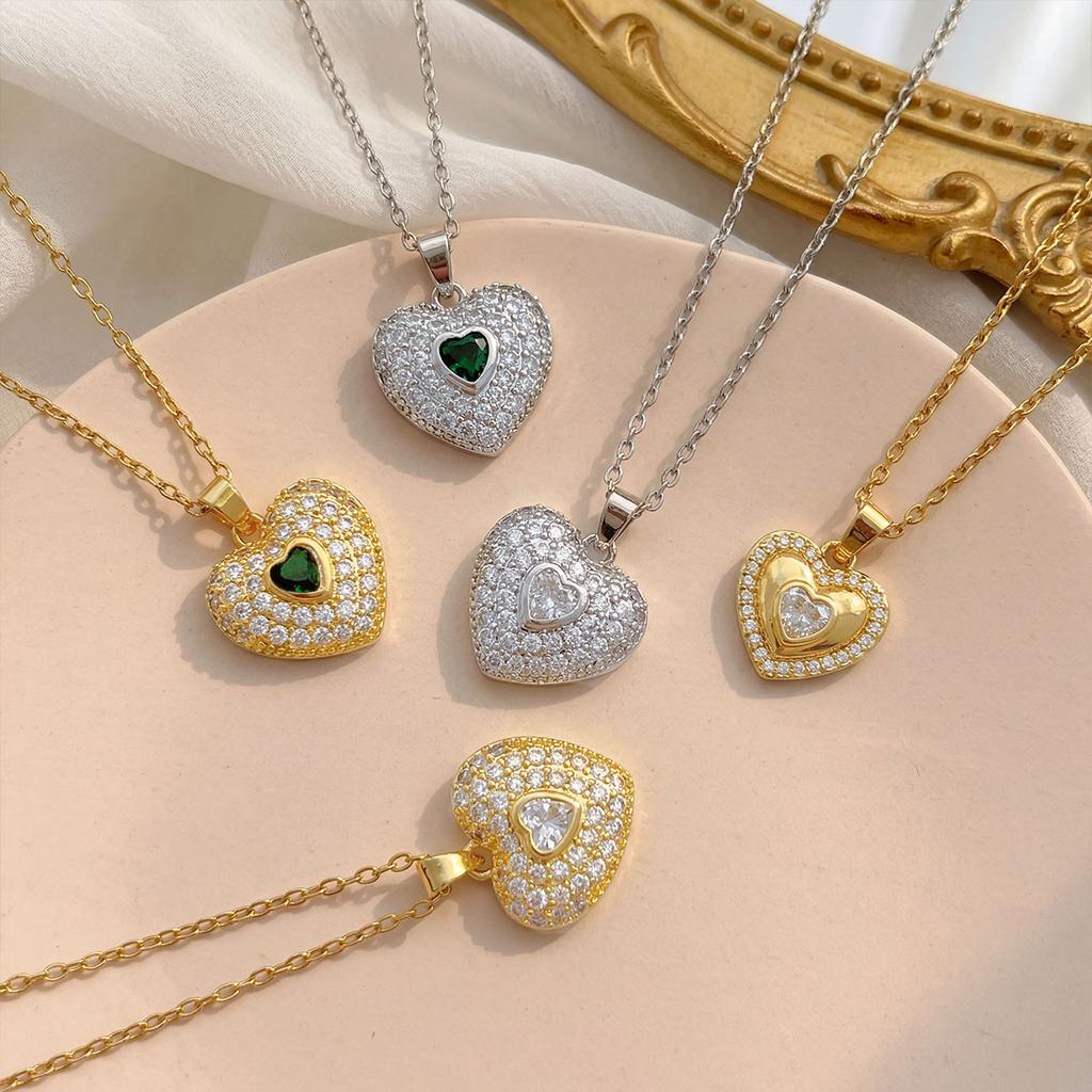 Precious Heart-shaped Pendant Necklace, Elegant and Versatile Titanium Steel Necklace