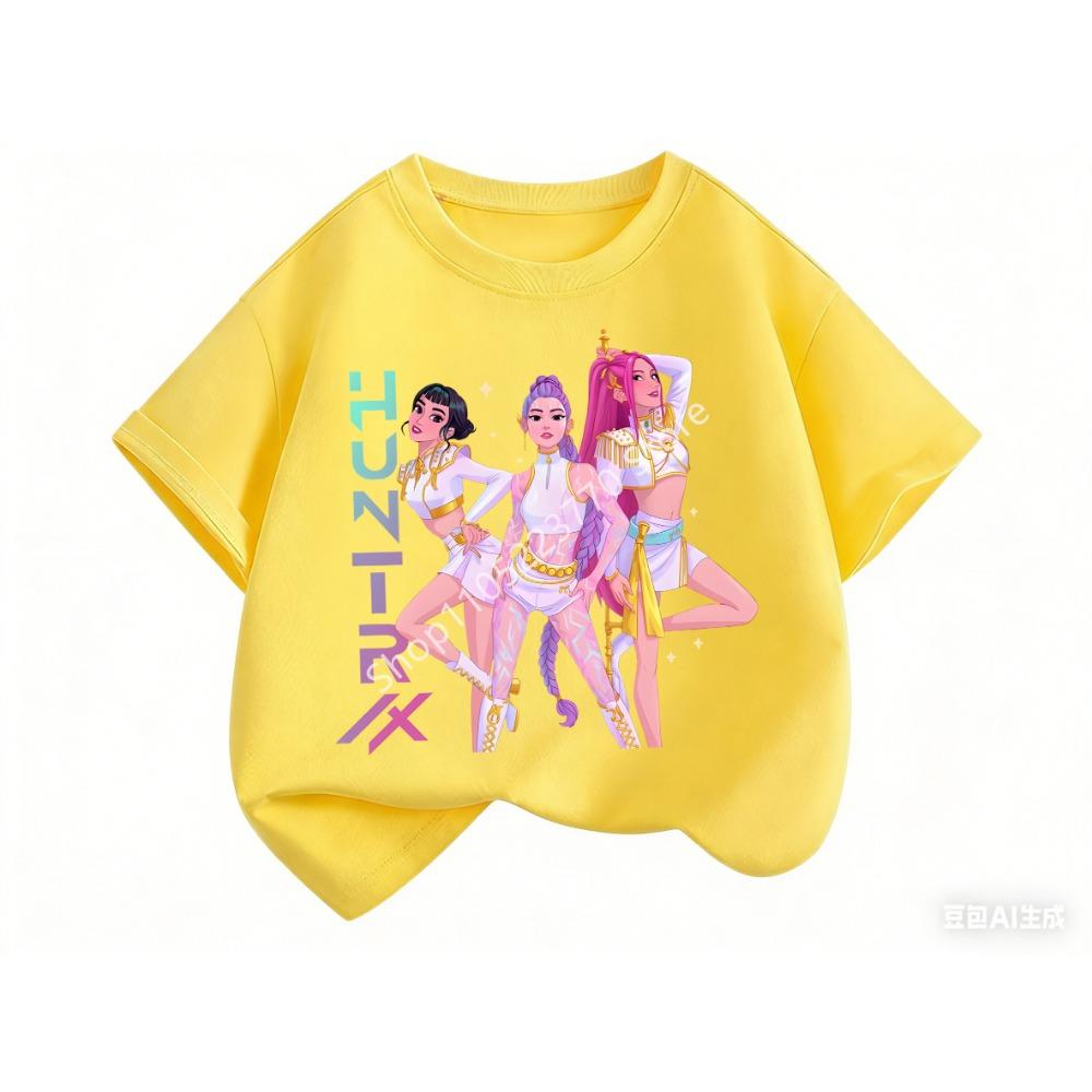 2026 Toddler Girl Clothes Kpop Demon Hunt Ers Cartoon Tee Shirt Funny Gift for Fans Harajuku Cool Kids T-shirts Summer Tops