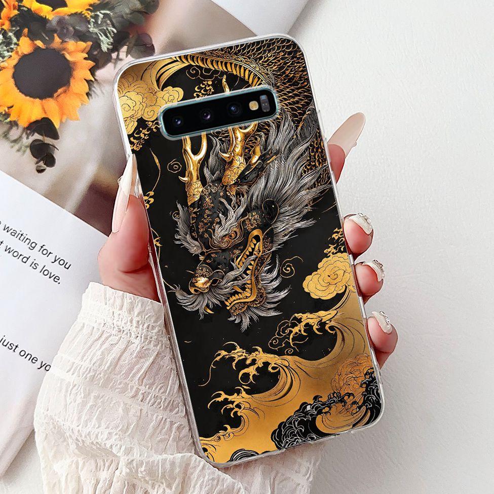 For Samsung S10 Plus Case SM-G975F Cute Kawaii Fashion Flowers Luxury Cool Painted Soft Cover For Samsung Galaxy S10+ Phone Case