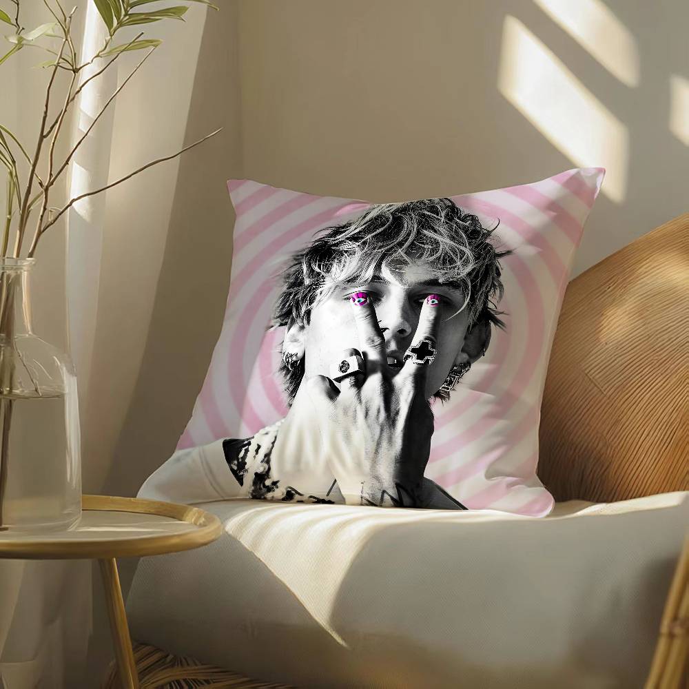

MGK Colson Baker Machine Gun Kelly-Y Pillow Case Silky elegant Comfort Sofa Bed Invisible zipper Beach pillowcase 12x12Inch