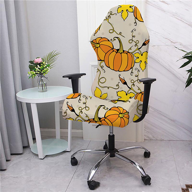 

Чехол для игрового кресла с принтом тыквы на Хэллоуин, чехлы для вращающегося офисного кресла, универсальный чехол для компьютерного кресла для интернет-бара