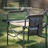 Mountain Camping Director's Chair with Mesh Backrest and Folding Table
