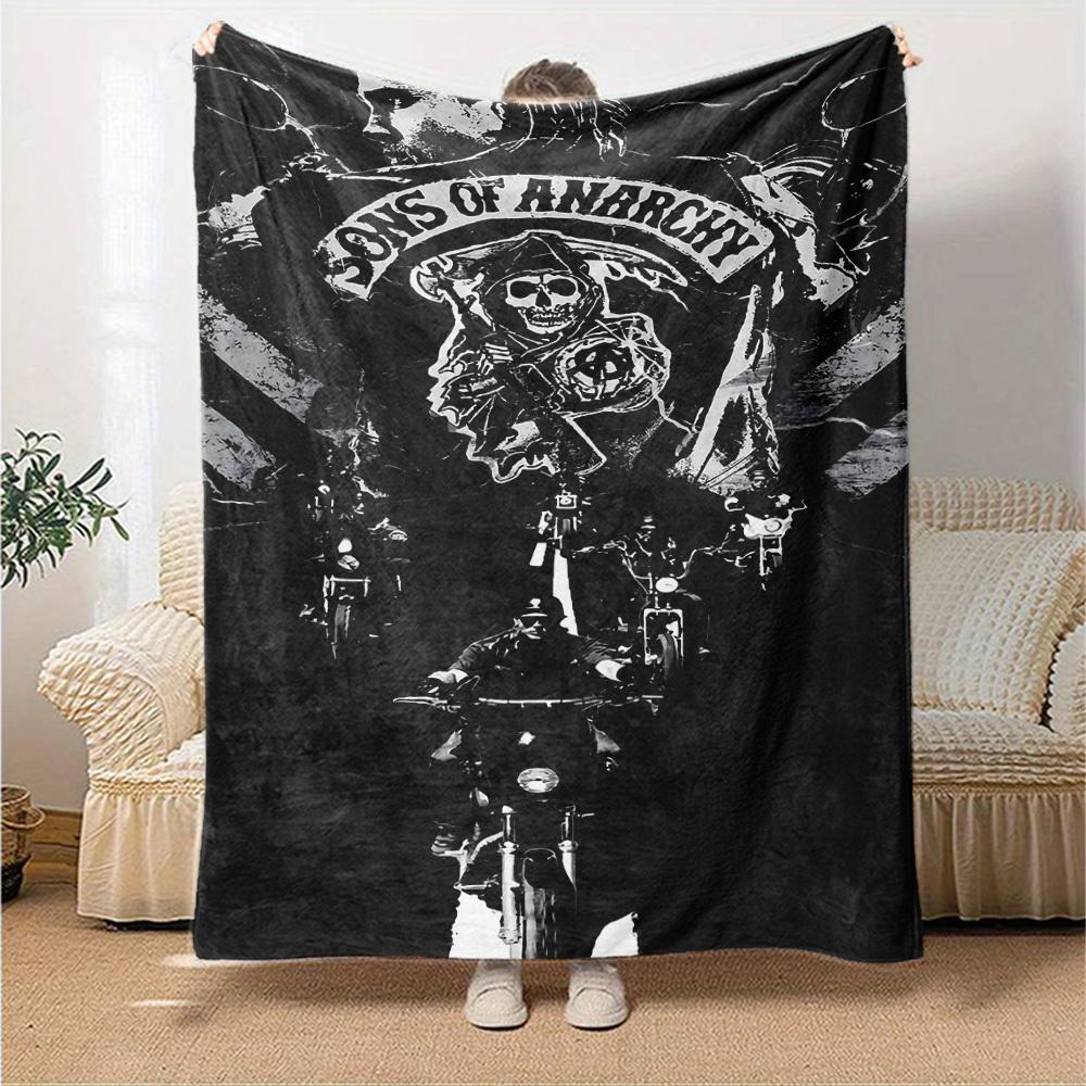 1pc dragon guitarThemed Blanket Soft Flannel All Season Cozy Throw with Bold Graphic Print, Travel, or Holiday Gift for Family & Friends