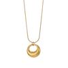CARLIDANA Non Tarnish Simple Geometric Gold Plated Stainless Steel Chunky Long Vortex Oval Square Pendant Necklace for Women