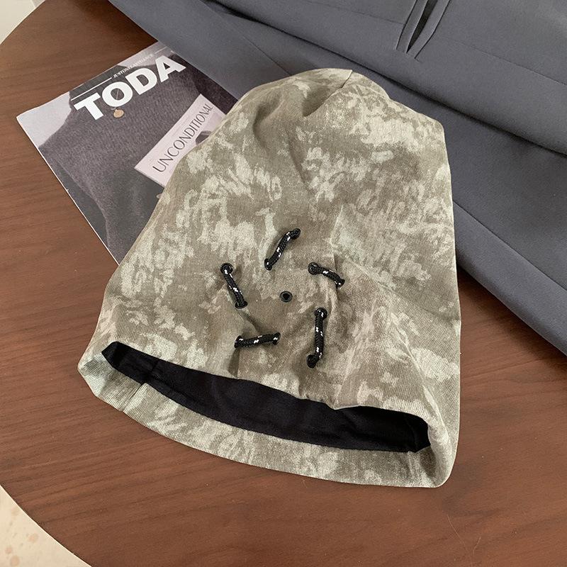 

Ретро пустошь ветрозащитная шапка-бини женская осенне-зимняя универсальная маленькая шапка от холода большой окружности головы свободная шапка-мешок Average size (58-60cm) зелёный