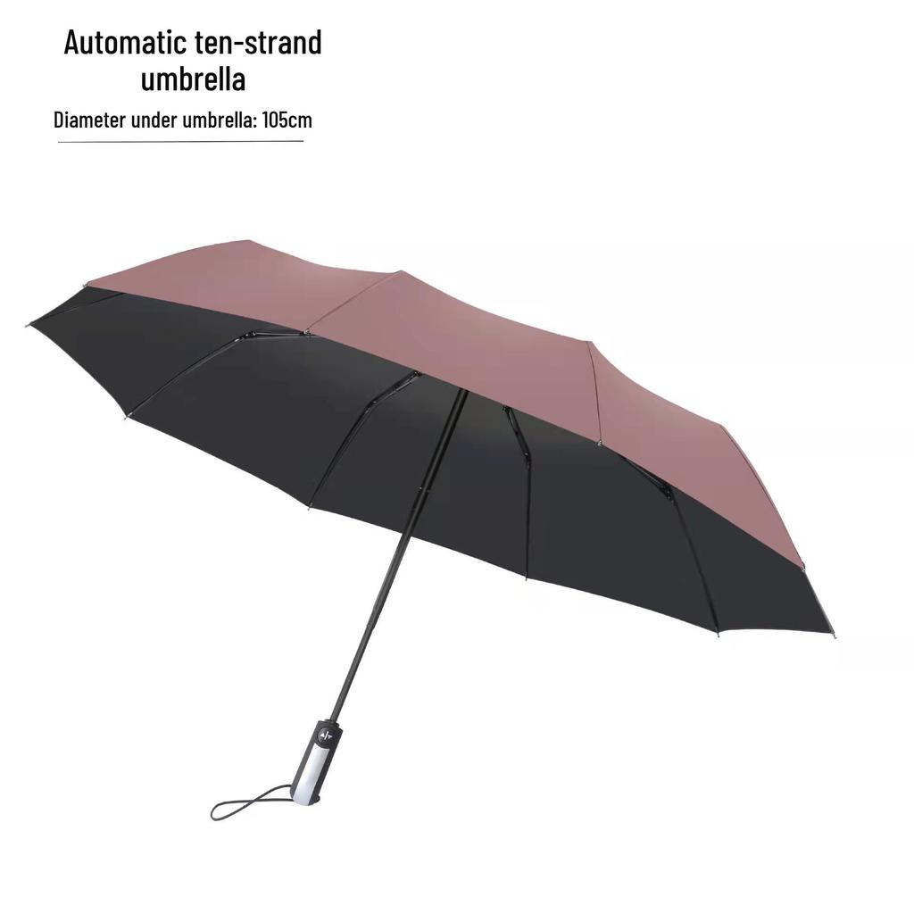 Popular 60-Rib Extra-Large Fully Automatic Black Dual-Use Umbrella for Students & Adults - Custom Logo Option Available
