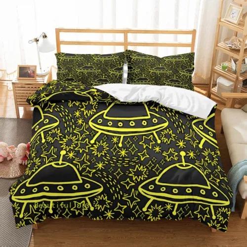 Ufo Duvet Cover Set Bed Decoration First Choice Gift Suitable For Children Boys Girls And Adults Soft Comfortable Breathable