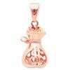 Purple Gold-Plated Rose Gold Money Bag Pendant, Simple And Fashionable Foreign-Style Women'S Color Gold Chain