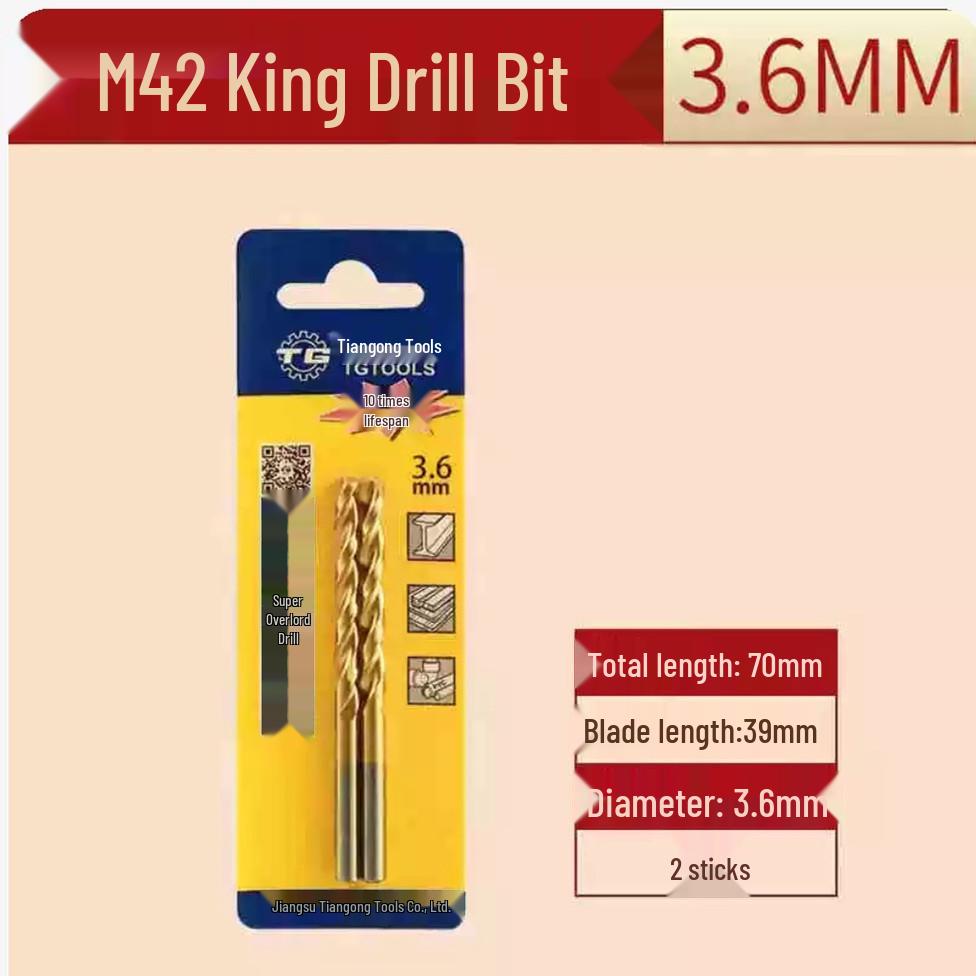 Tiangong M42 Overlord 8% Cobalt High-Speed Steel Twist Drill Bit for Stainless Steel