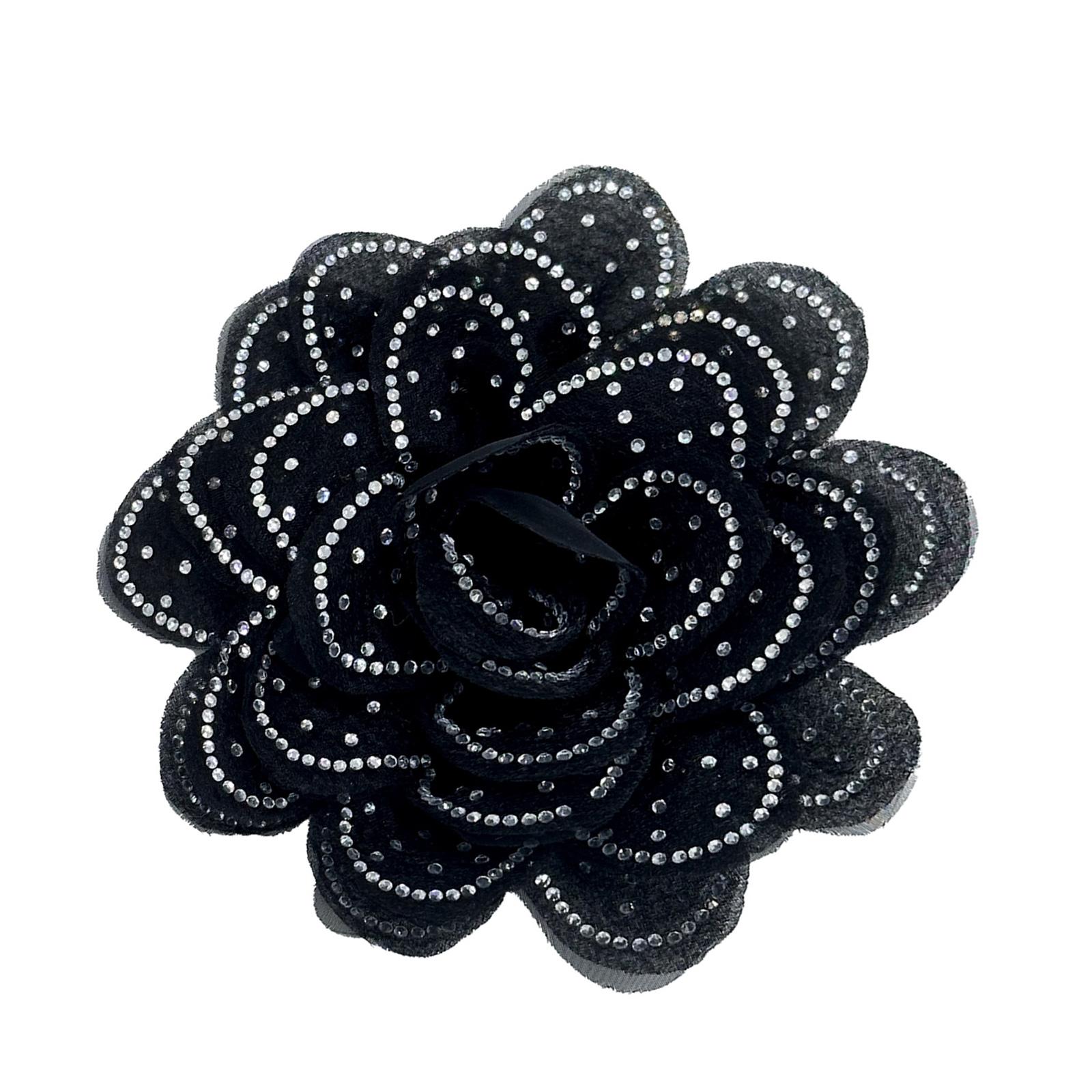 

Flower Lapel Pin Fashion Flower Brooches Funtional Clothing Fastener Stylish Dress Clip Suitable for Everyday Wear чёрный