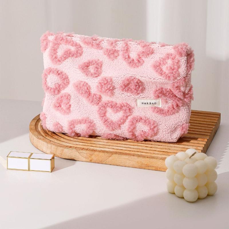 Cute Women Makeup Mini Bag Korean plush cute Portable Coin Purse Small Pouch Handbag Kawaii Female Cosmetic Storage Zipper Bag