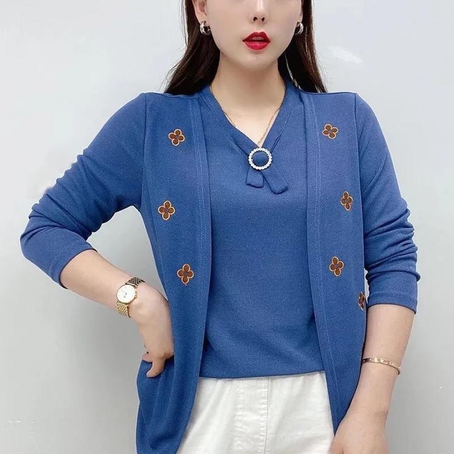 Spring/Autumn New Style Matching Fashion Mom Two-Piece Set for Women Plus Size