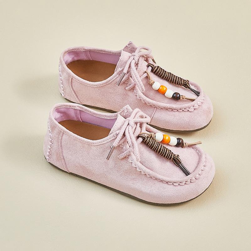 

Женские повседневные кроссовки на массивной платформе из искусственной замши на шнуровке, нескользящая обувь для ходьбы для женщин, удобные ретро рабочие лоферы, балетки, туфли для платья 40 розовый