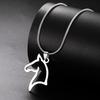 My Shape Horse Pendant Necklaces Stainless Steel Necklace Animal Horse Head Horserace Chain Horse Lover Lucky Amulet Jewelry