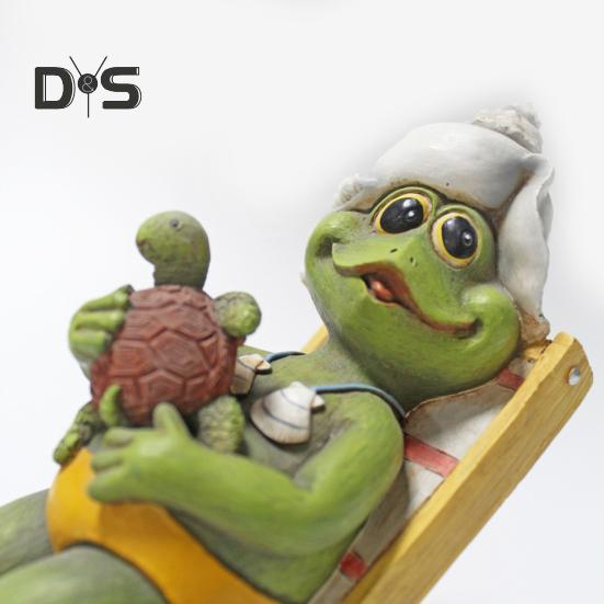 Strand Lounge Stuhl Nebel Figurine Harz Liegen Cartoon Frosch Statue Skulptur Home Office Desktop Indoor Outdoor Garten Dekoration Ornament