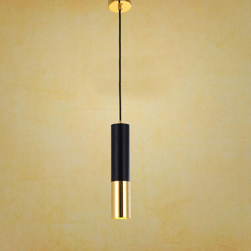 American Style LED Chandelier Living Room Decoration Metal Tube Black Gold Pipe Hanging Lamp Kitchen Indoor Lighting Fixture