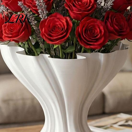 Mehrzweck-Dekorationsvase 3D-gedruckte Vasen, Elegante Faltenvase, Verdrehte minimalistische Blumenarrangement Künstlerischer Trockenblumenhalter Halter, Nordisch