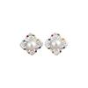 Silver Needle Zirconia Pearl Enamel Polka Dot Flower Stud Earrings - Fashionable and Cute Women's Accessories