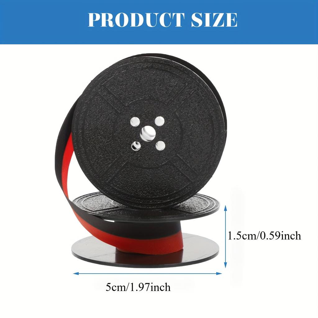 1pc Vintage Typewriter Ribbon - Red & Black Ink Ribbon for Retro Typewriters, Battery-Free Operation, Portable Design with Central Guidance Grooves